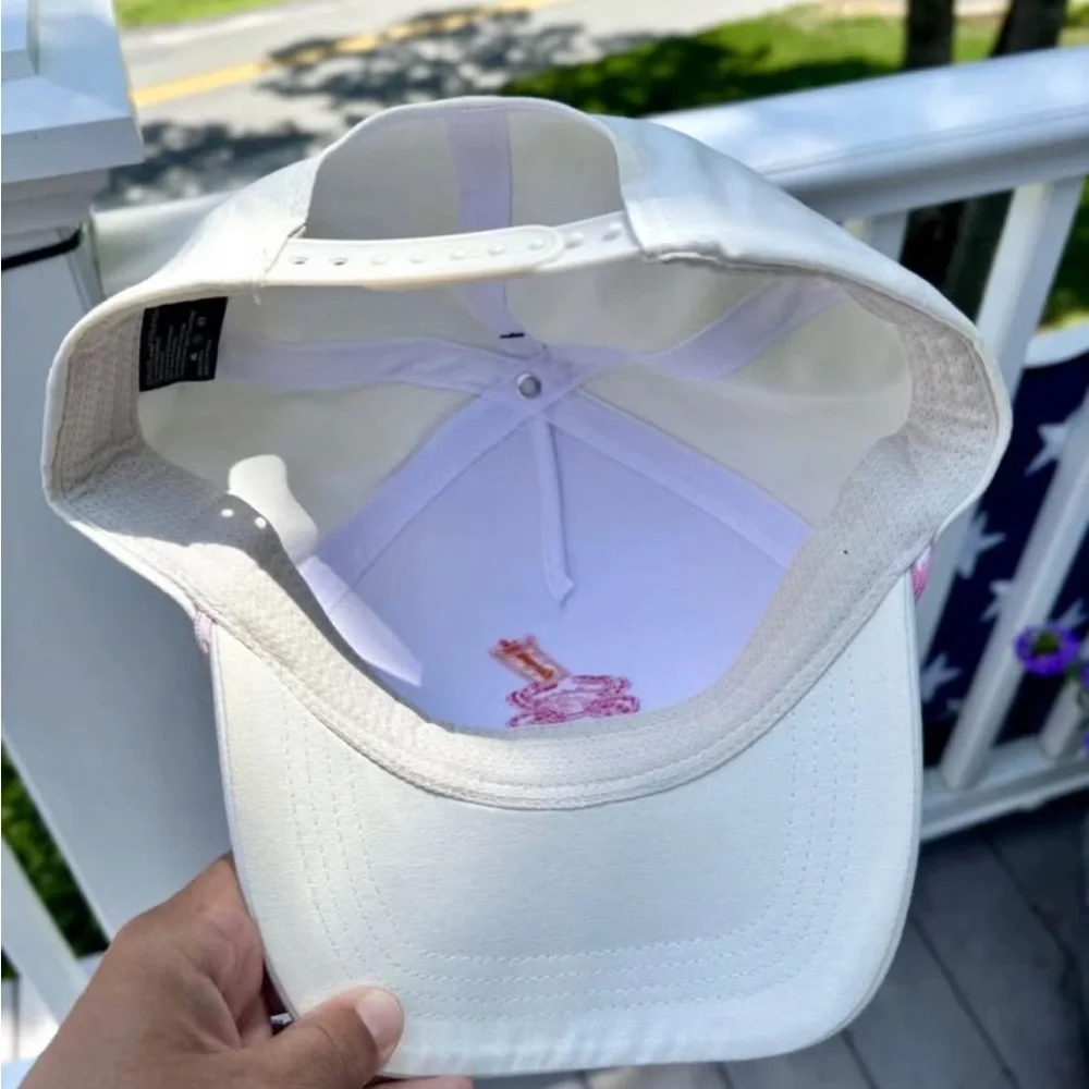 NWT Dunkin' x Cape Cod Beach Crab Novelty Baseball Hat Cap White Pink Summer
